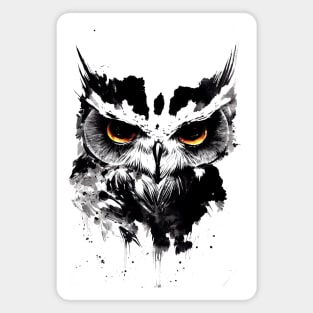 Owl Bird Wild Nature Free Spirit Art Brush Painting Magnet